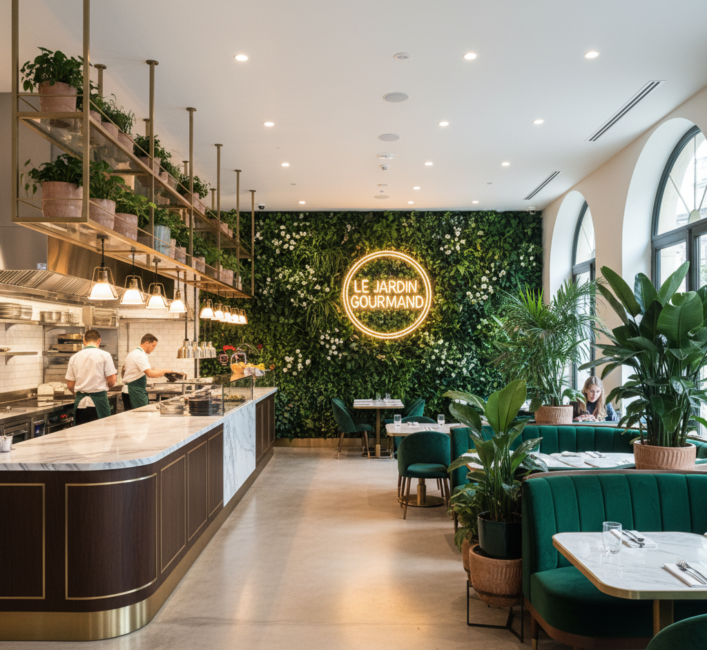 Rénovation de Restaurant à Paris : Le Fast-Food chic et végétal – PARIS – 75